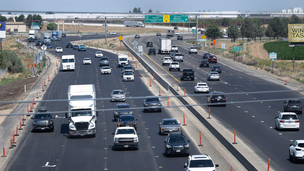 Highway 99 and the 120 connector seen from the Austin Road bridge in Manteca, Wednesday, June 17, 2026